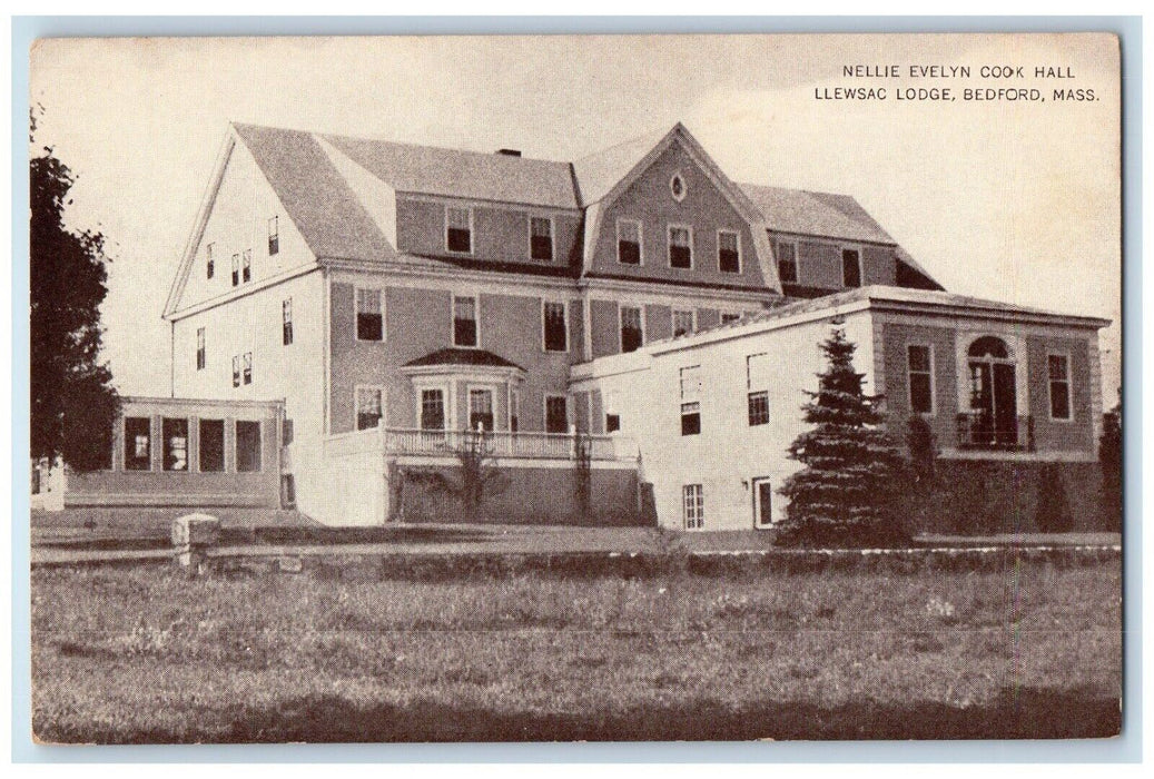 c1910 Nellie Evelyn Cook Hall Llewsac Lodge Bedford Massachusetts Mass Postcard