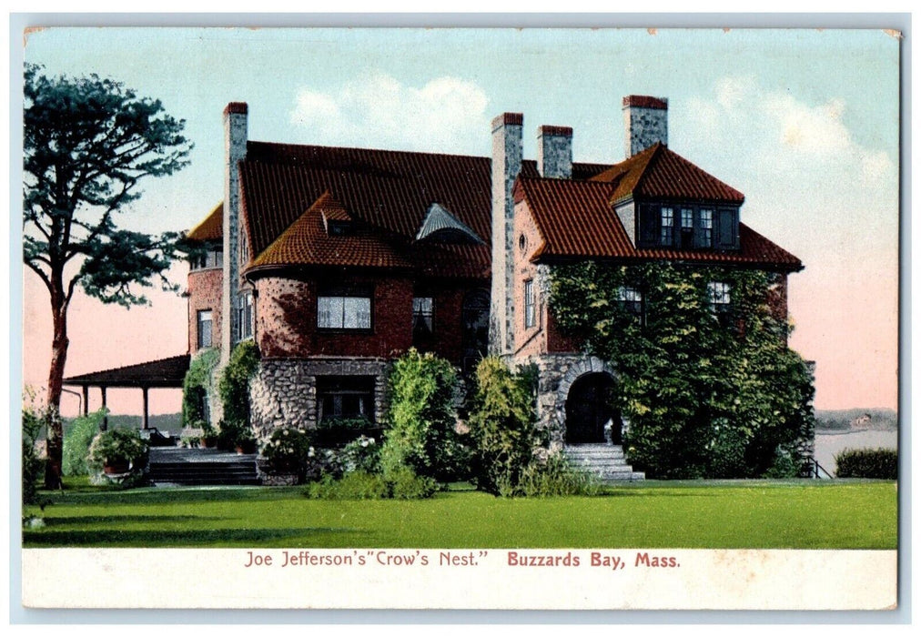 c1905 Joe Jeffersons Crow Nest Buzzards Bay Massachusetts Mass Vintage Postcard