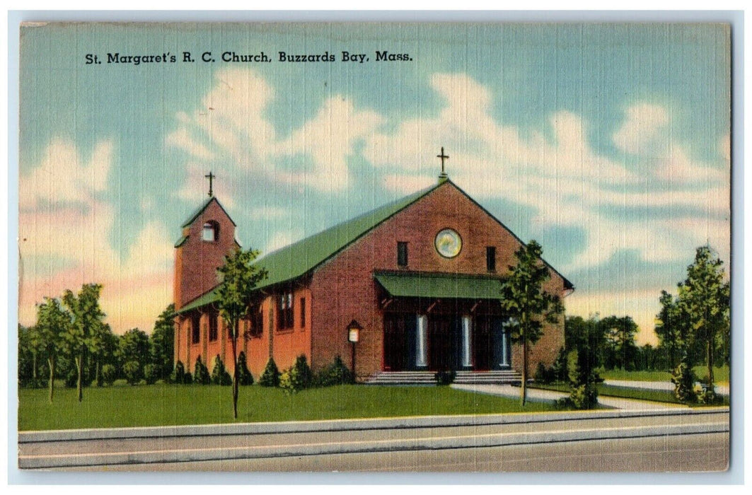 1940 St. Margarets RC Church Buzzards Bay Massachusetts Vintage Antique Postcard