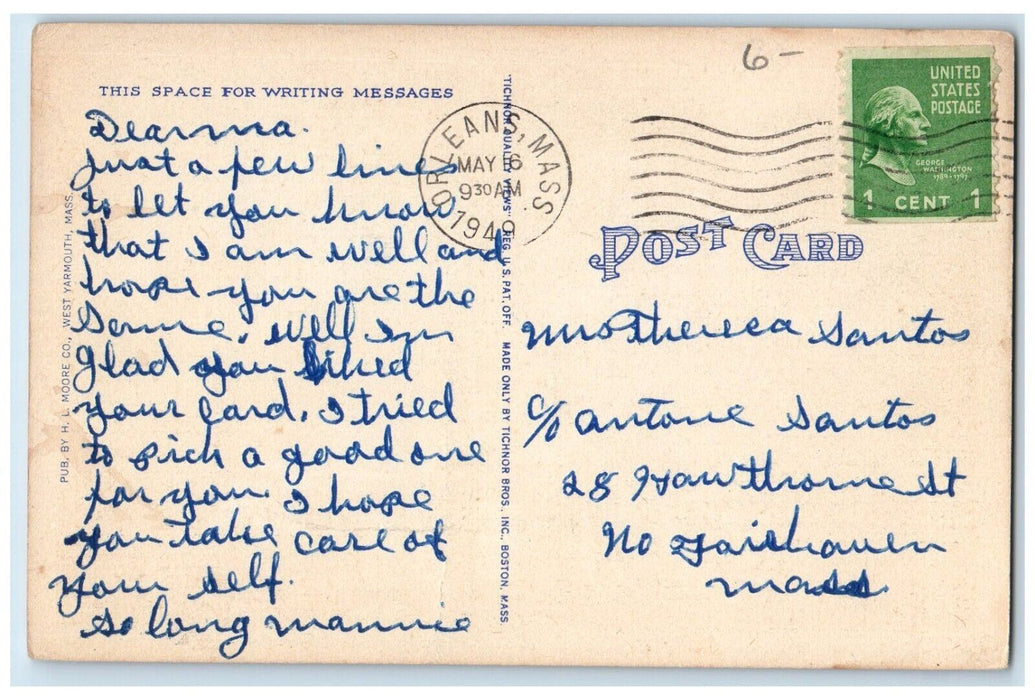 1949 Immaculate Conception Catholic Church Brewster Massachusetts Mass Postcard