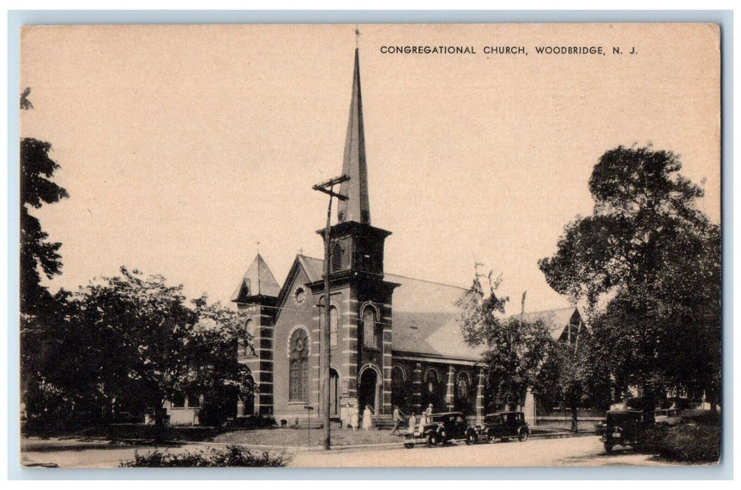 c1940's Congregational Church Woodridge New Jersey NJ Vintage Postcard