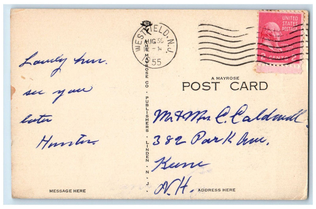 1955 First Baptist Church Westfield New Jersey NJ Vintage A Mayrose Postcard