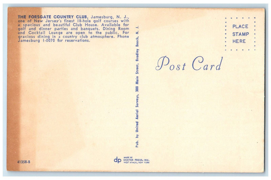 c1950's Forsgate Country Club Golf Course Jamesburg New Jersey NJ Postcard