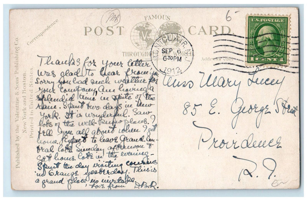 1912 Church of Immaculate Conception Montclair New Jersey NJ Antique Postcard
