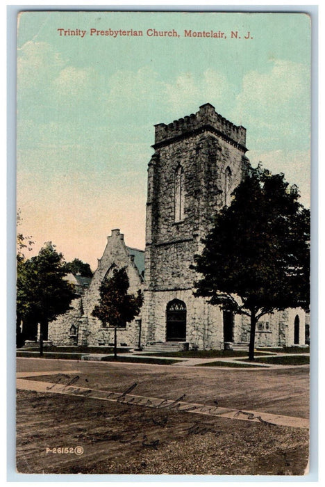 1914 Trinity Presbyterian Church Montclair New Jersey NJ Antique Postcard