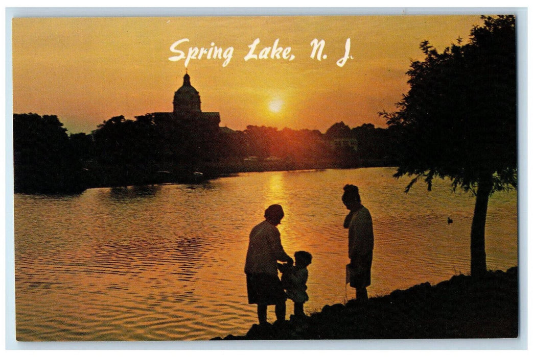 c1960's St. Catherine's Church at Sunset Spring Lake New Jersey NJ Postcard