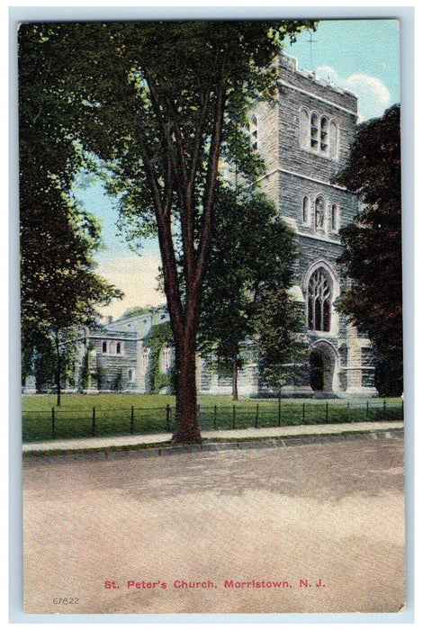 c1910 St. Peter's Church Morristown New Jersey NJ Antique Posted Postcard