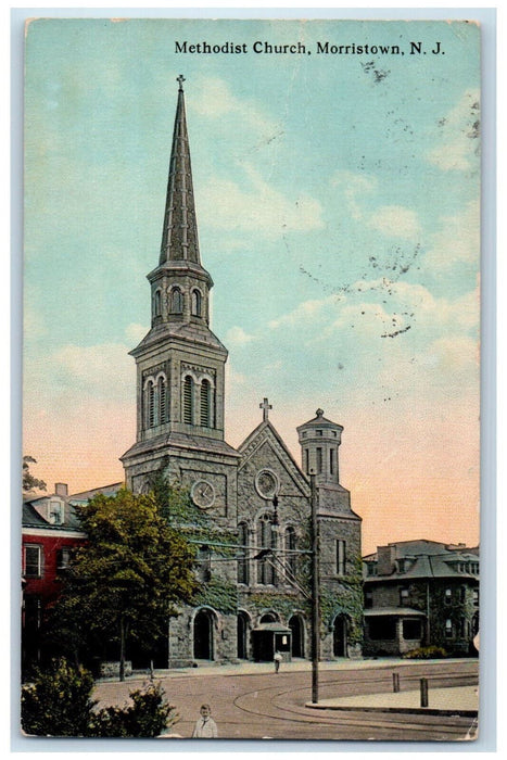 c1910 Methodist Church Morristown New Jersey NJ Antique Posted Postcard