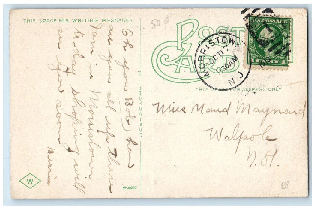 c1910 Methodist Church Morristown New Jersey NJ Antique Posted Postcard