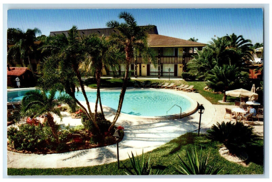 c1960 Tahitian Resort Swimming Pool Tarpon Springs Holiday Florida FL Postcard