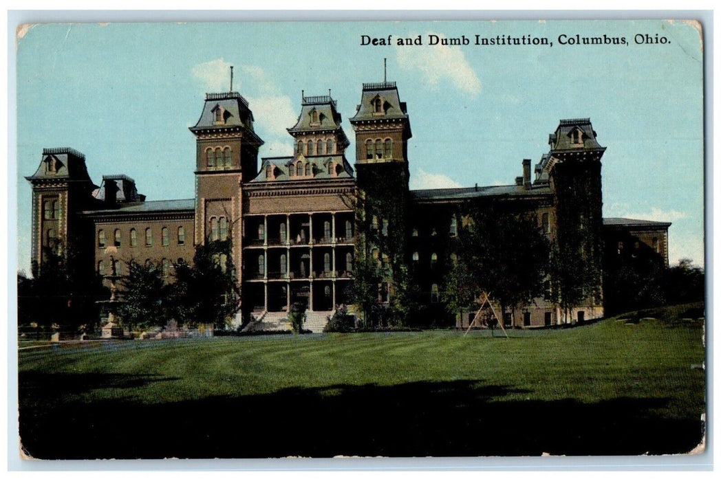 c1910's Deaf And Dumb Institute Exterior View Columbus Ohio OH Postcard