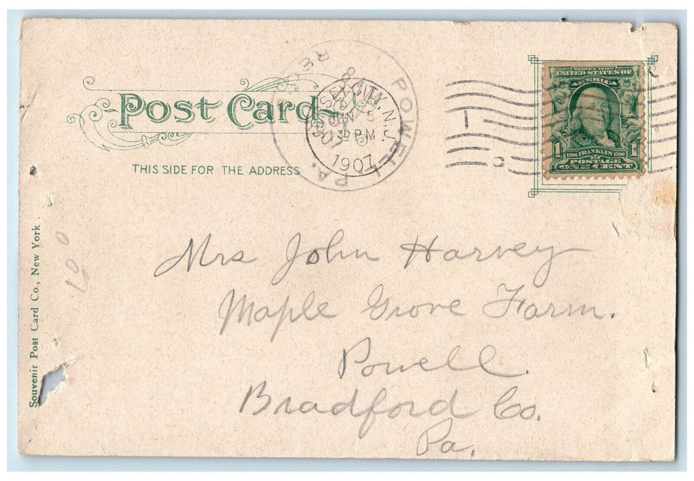 1907 Court House and County Jail Jersey City New Jersey NJ Antique Postcard