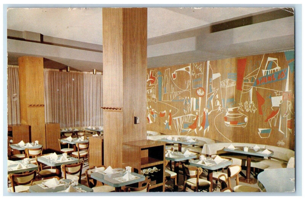 1959 Town House Coffee Shop Restaurant Duval Hotel Tallahassee Florida Postcard