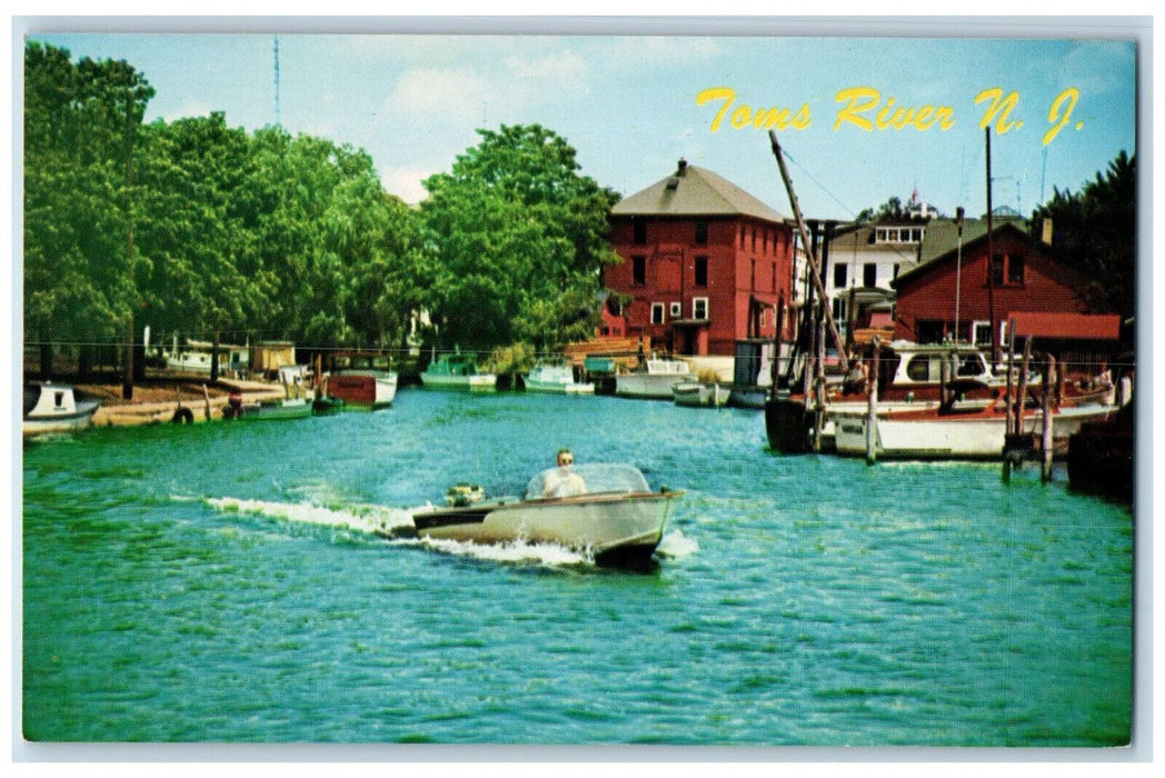 c1960's Boating at Huddy Park Toms River New Jersey NJ Vintage Postcard