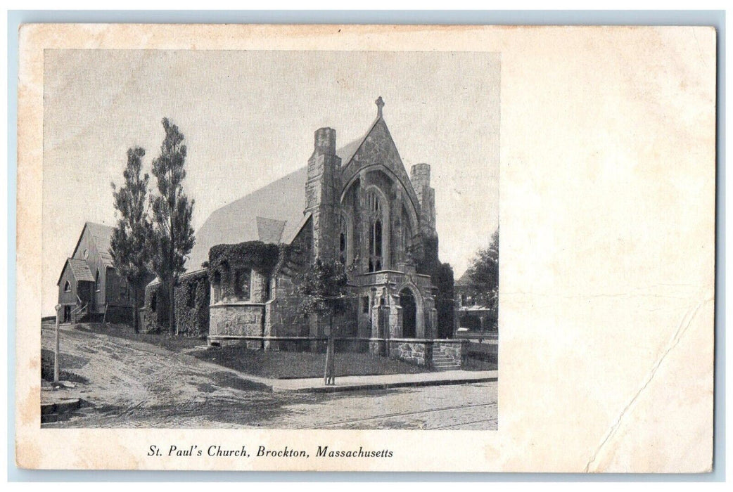 c1905 St Pauls Church Chapel Brockton Massachusetts MA Vintage Antique Postcard