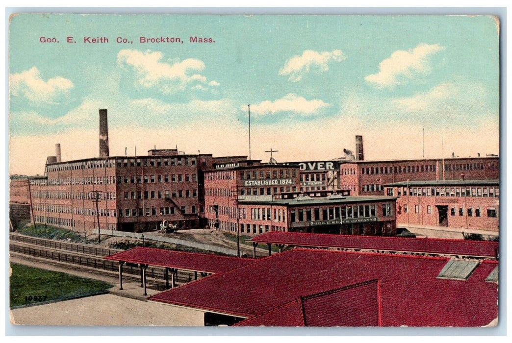 1910 Aerial View Geo Keith Co Brockton Massachusetts MA Vintage Antique Postcard