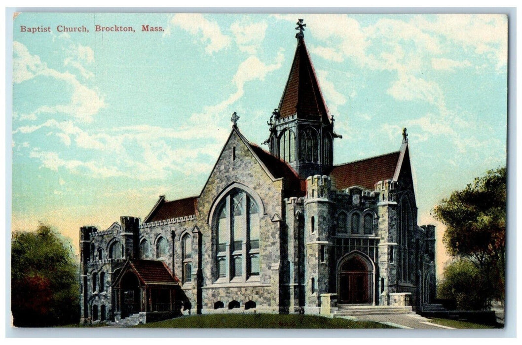 c1910 Baptist Church Chapel Brockton Massachusetts MA Vintage Antique Postcard
