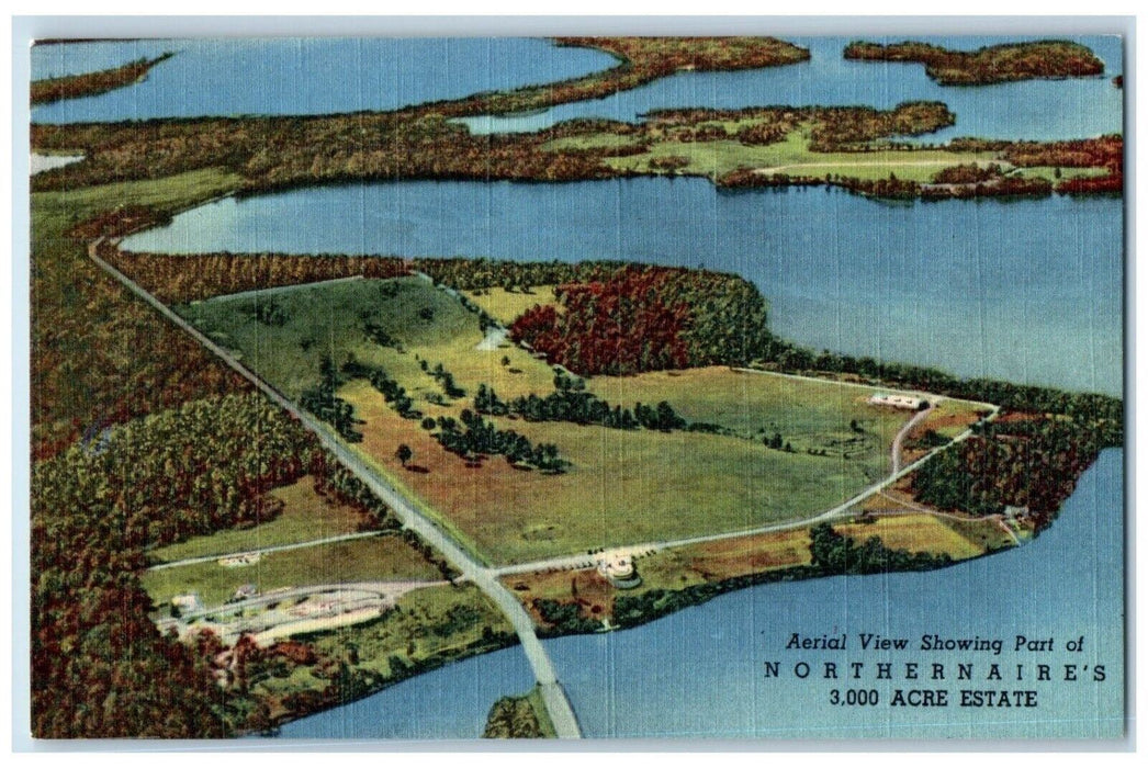 Aerial View Of Northernaire's Hotel And Spa Three Lakes Wisconsin WI Postcard