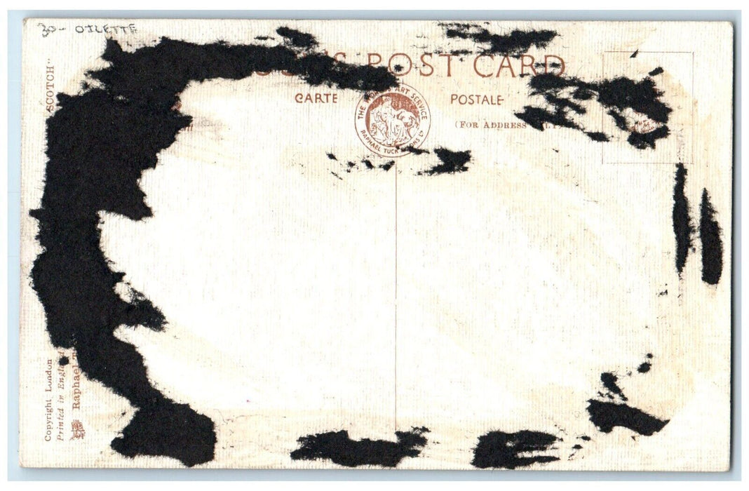 c1910's Christmas Three Cute Dogs Embossed Oilette Tuck's Antique Postcard