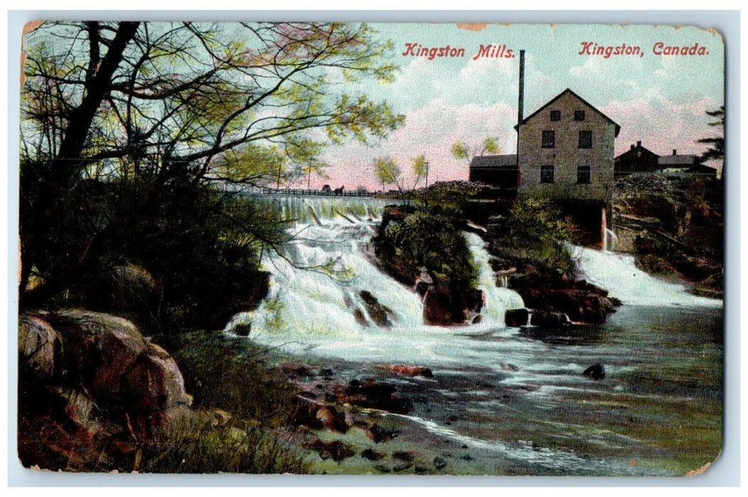 View Of Kingston Mills Kingston Ontario Canada Vintage Unposted Postcard