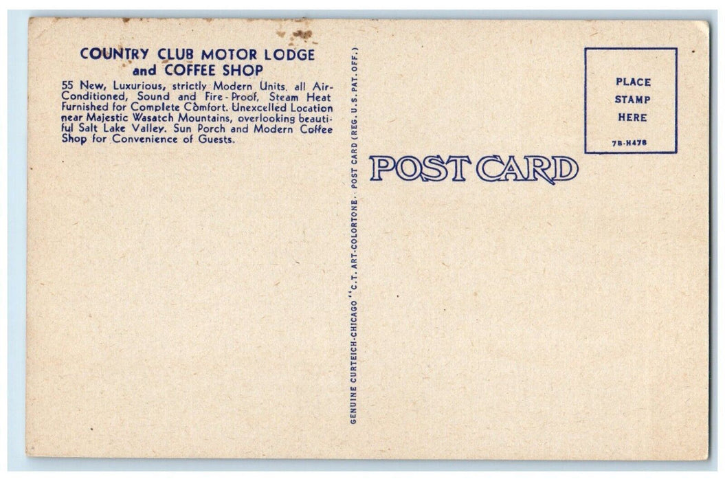 Country Club Motor Lodge And Coffee Shop Salt Lake City UT Multiview Postcard