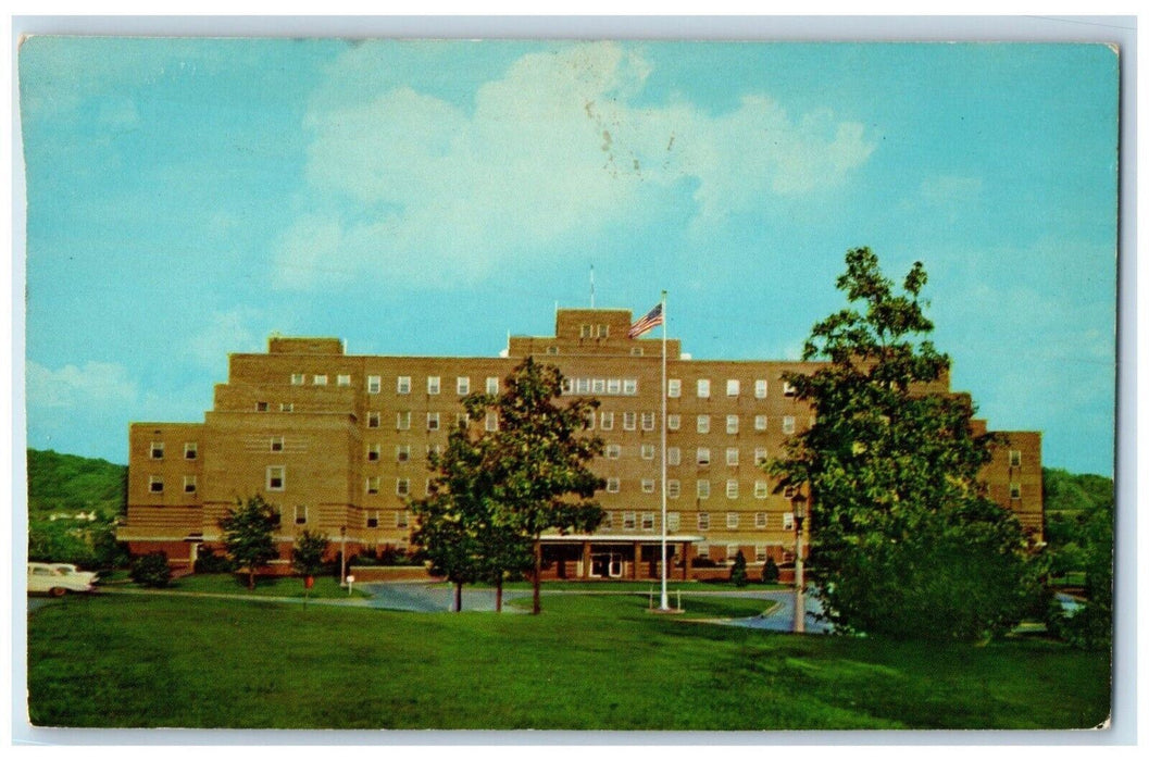 U.S Veteran's Hospital Building Clarksburg West Virginia Vintage WV Postcard