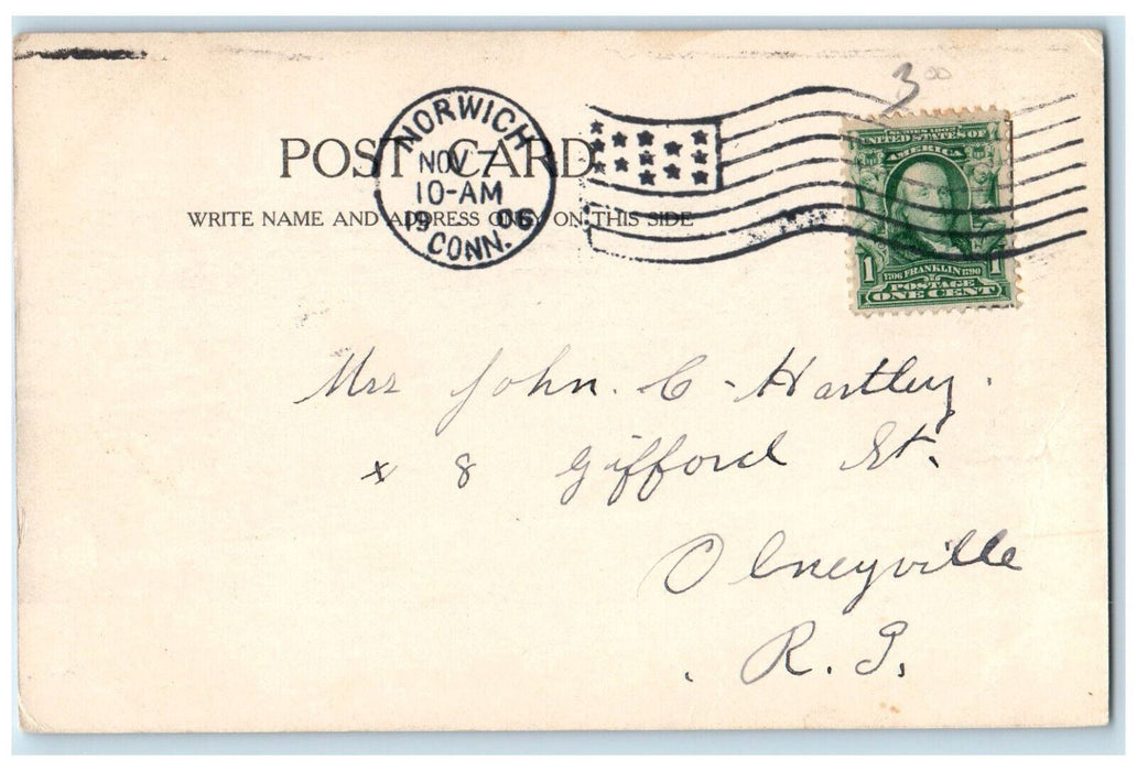 1906 Boat Scene The Griswold Groton Connecticut CT Antique Posted Postcard