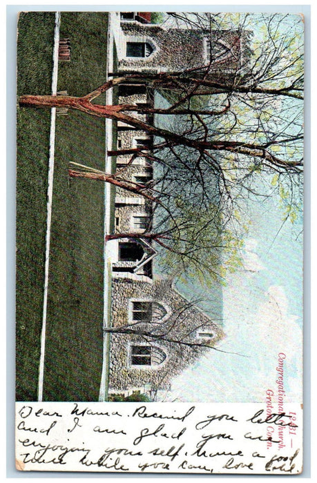 1908 Congregational Church Groton Connecticut CT Antique Posted Postcard