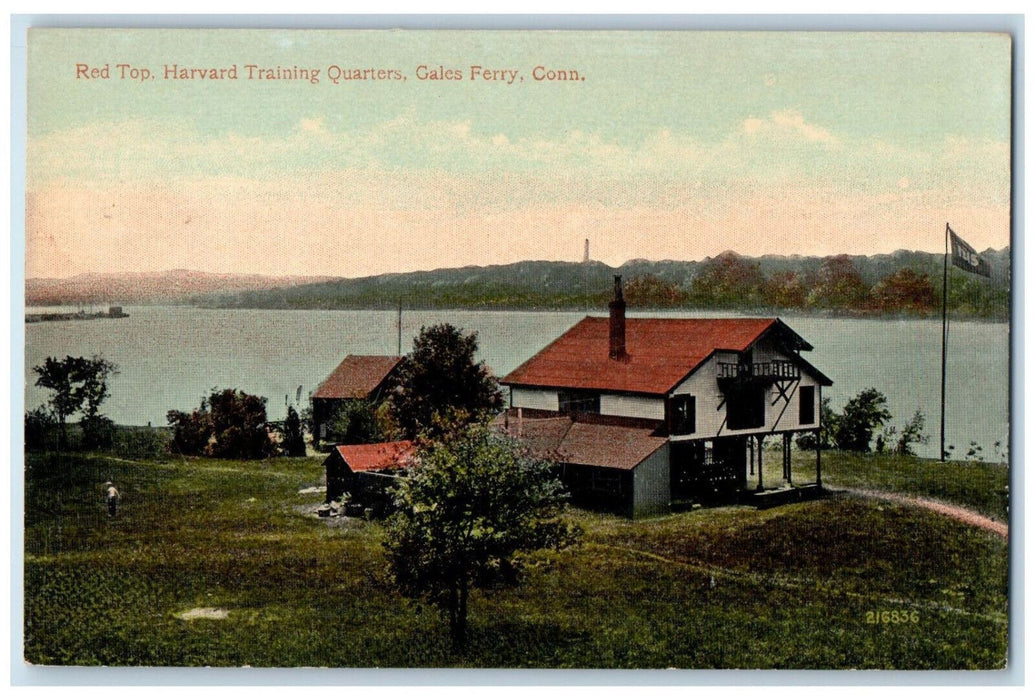 c1910 Red Top Harvard Training Quarters Gales Ferry Connecticut CT Postcard