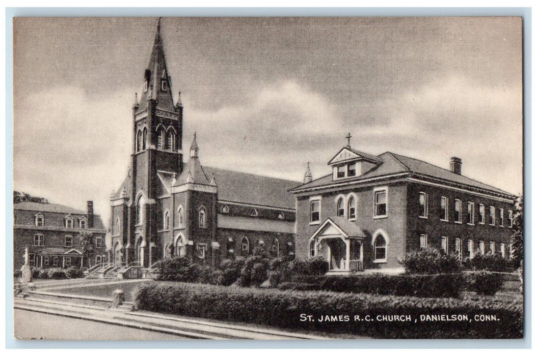c1910 St. James RC Church Danielson Connecticut CT Antique Unposted Postcard