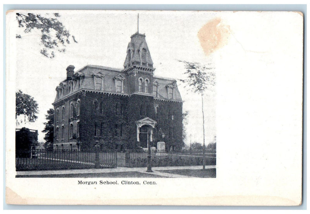 c1905 Morgan School Clinton Connecticut CT Antique Unposted Postcard