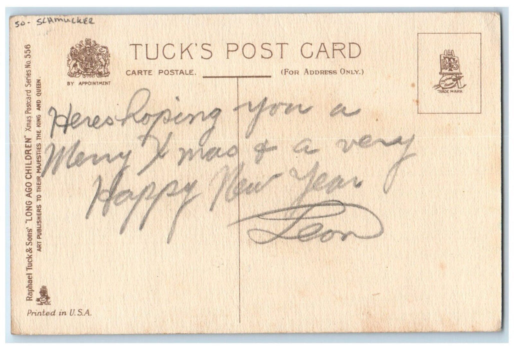c1910's Christmas Schmucker Girl Fashion Gift Present Tuck's Antique Postcard
