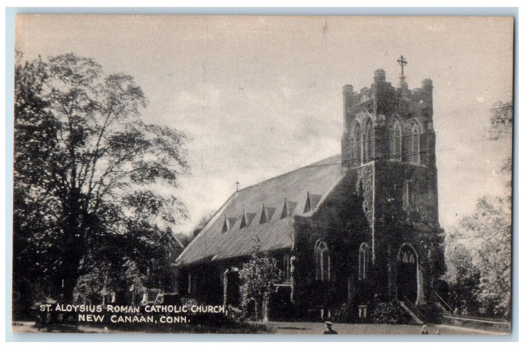 c1960's St. Aloysius Roman Catholic Church New Canaan Connecticut CT Postcard