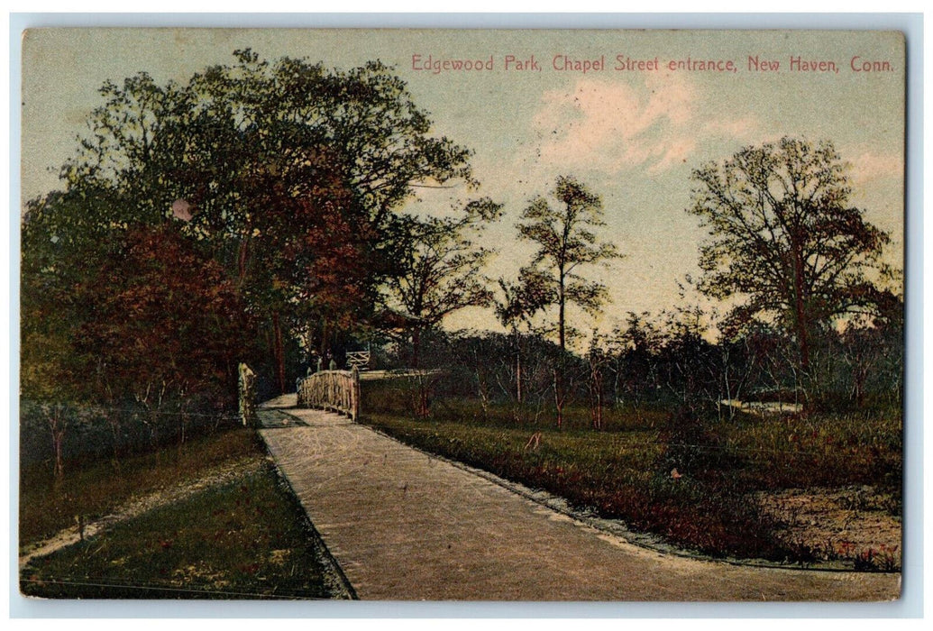 1908 Edgewood Park Chapel Street Entrance New Haven Connecticut CT Postcard