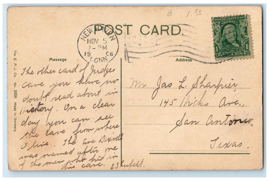 1908 Edgewood Park Chapel Street Entrance New Haven Connecticut CT Postcard