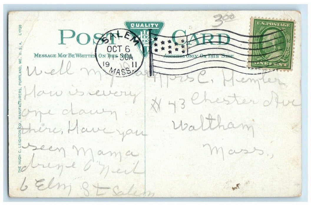 c1911 St Marys Church Star Sea Beverly Massachusetts MA Vintage Antique Postcard