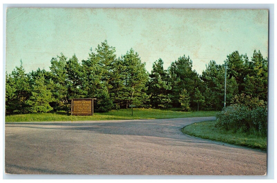 1964 Terry Andrae State Park Entrance Near Sheboygan Wisconsin WI Postcard