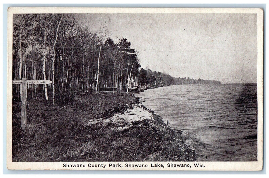 1927 Shawano County Park Shawano Lake Shawano Wisconsin WI Vintage Postcard