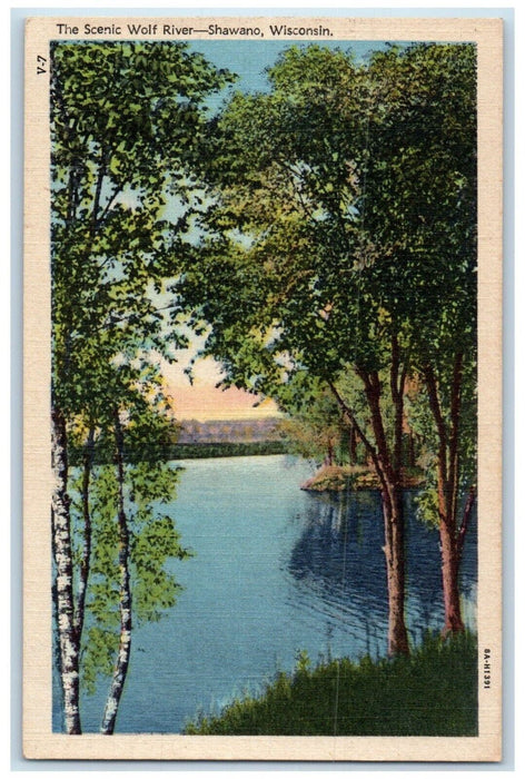 c1930's The Scenic Wolf River Shawano Wisconsin WI Unposted Vintage Postcard