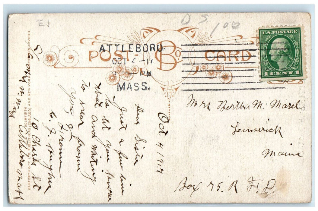 1917 I'm Making Friends In Attleboro Massachusetts MA Antique Posted Postcard