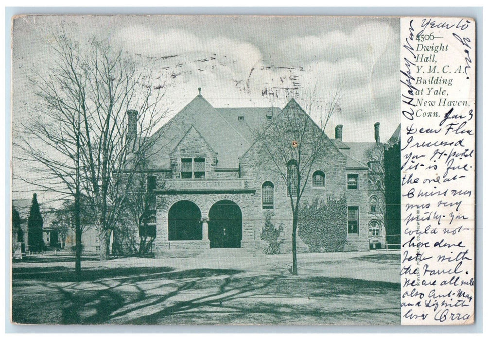 1906 Dwight Hall YMCA Building at Yale University New Haven CT Antique Postcard