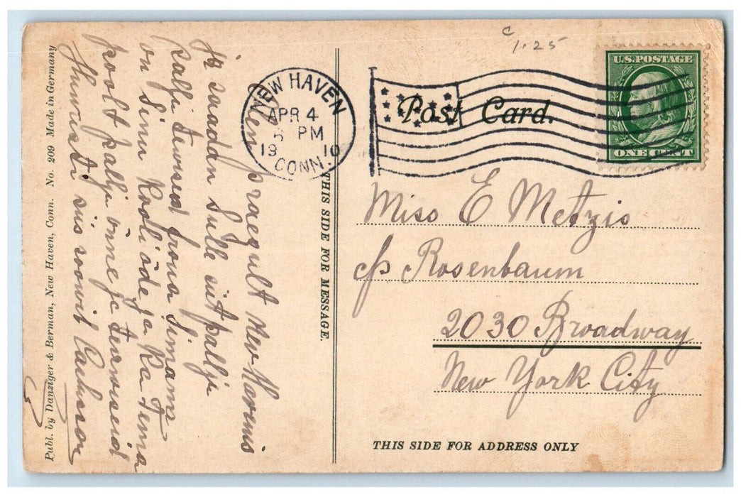 1910 The Cloister Yale University New Haven CT Danziger & Berman Postcard