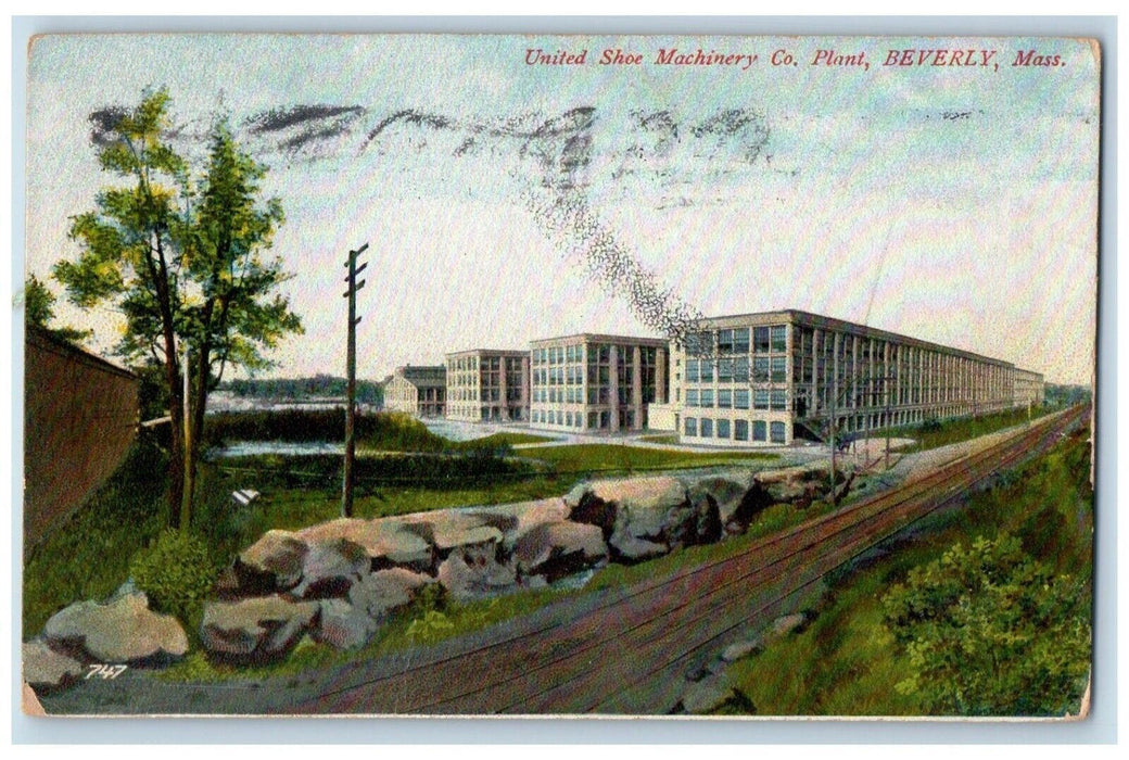 1908 United Shoe Machinery Co Rail Plant Beverly Massachusetts Vintage Postcard