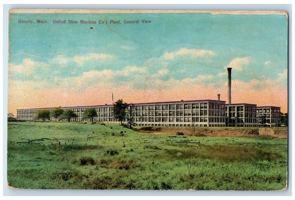 c1910 United Shoe Machine Co Plant General View Beverly Massachusetts Postcard