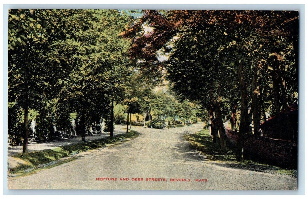 c1910 Neptune Ober Streets Road Beverly Massachusetts Vintage Antique Postcard