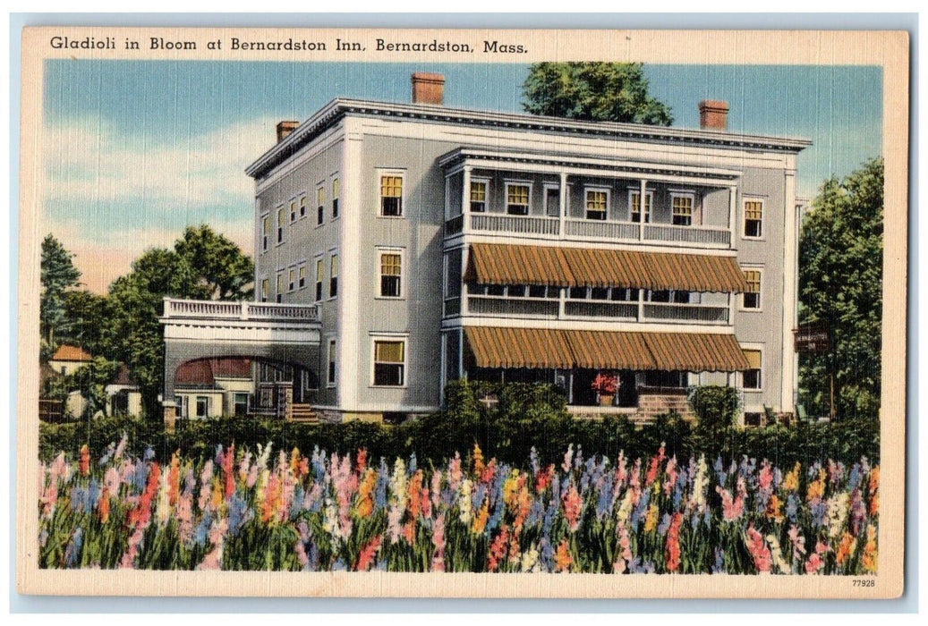 c1940 Gladioli Bloom Bernardston Inn Bernardston Massachusetts Vintage Postcard