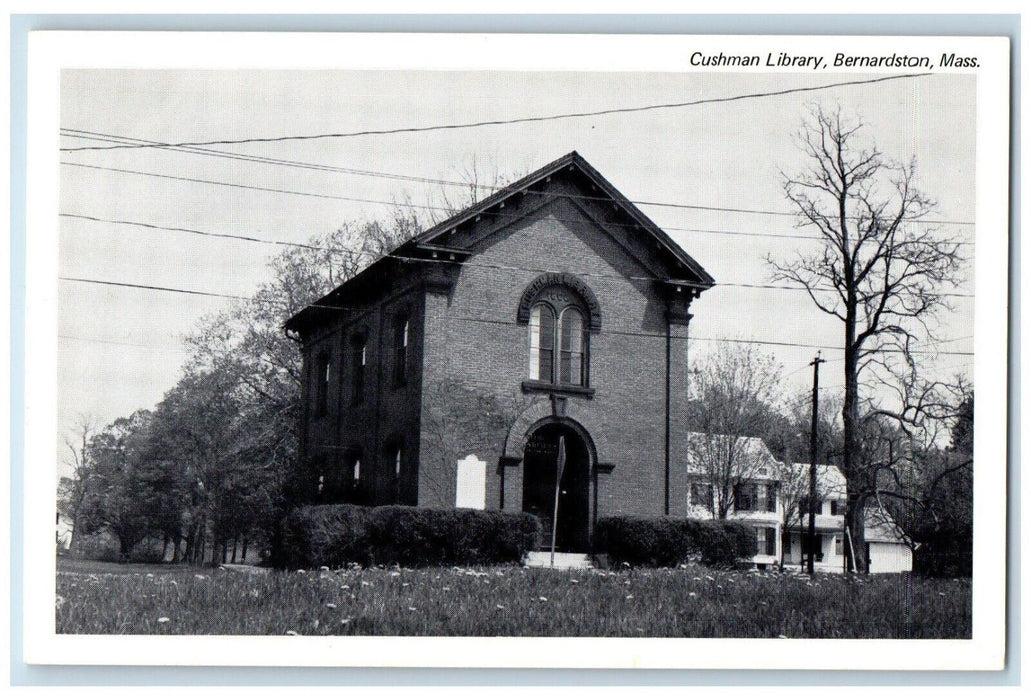 c1940 Cushman Library Street  Bernardston Massachusetts Vintage Antique Postcard