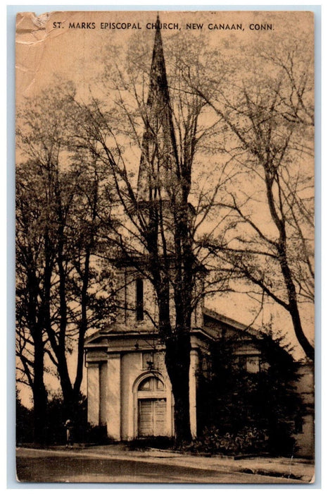 1947 St. Marks Episcopal Church New Canaan Connecticut CT Vintage Postcard
