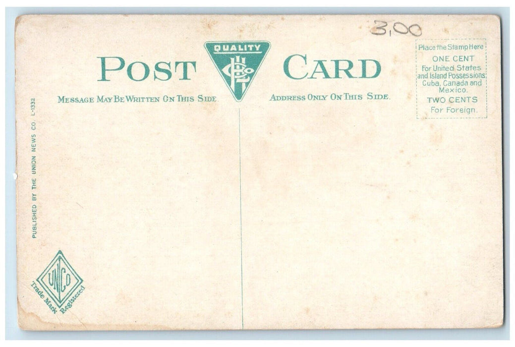 c1910 Western Express Berkshire Hills Locomotive Massachusetts Vintage Postcard