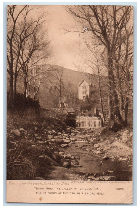 1907 View Greylock Berkshire Hills River Massachusetts Vintage Antique Postcard